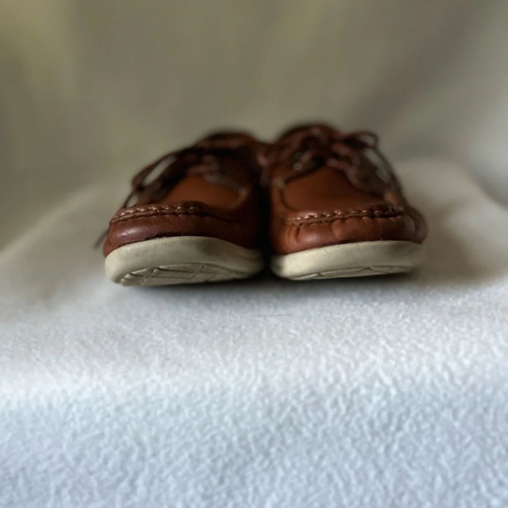 SAS Size 9 Men’s Leather Brown Boat Lace Up Shoes